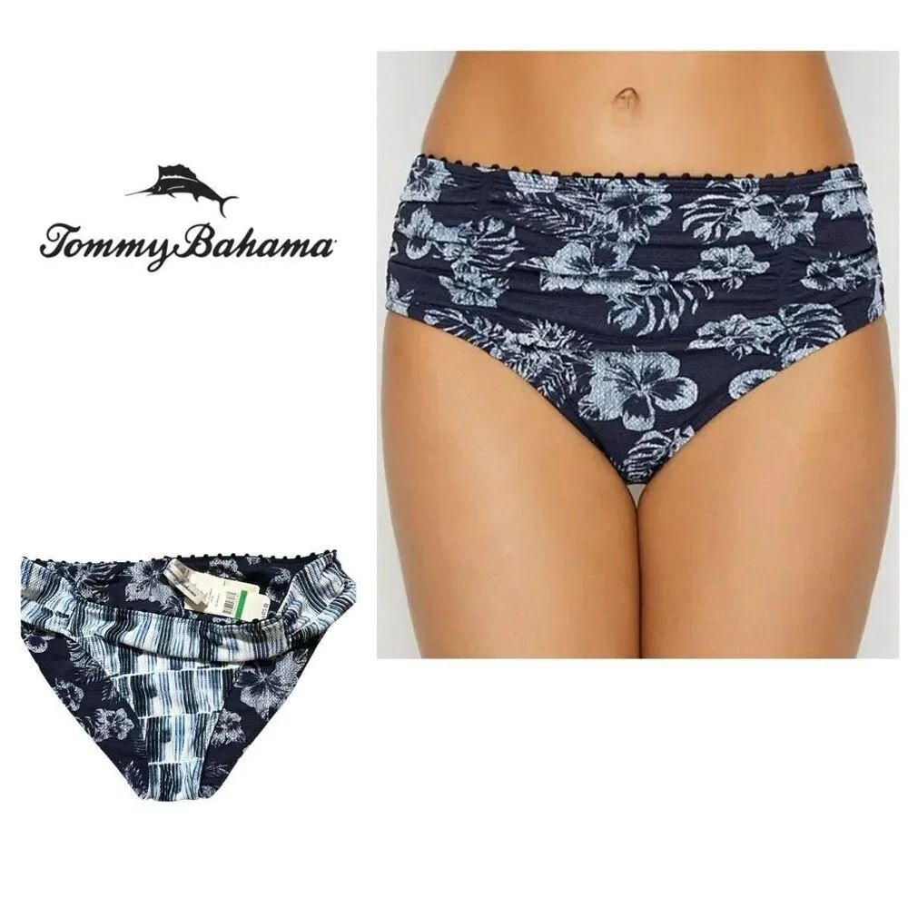 New. Tommy Bahama navy hibiscus bikini bottom. Large . Retails $79